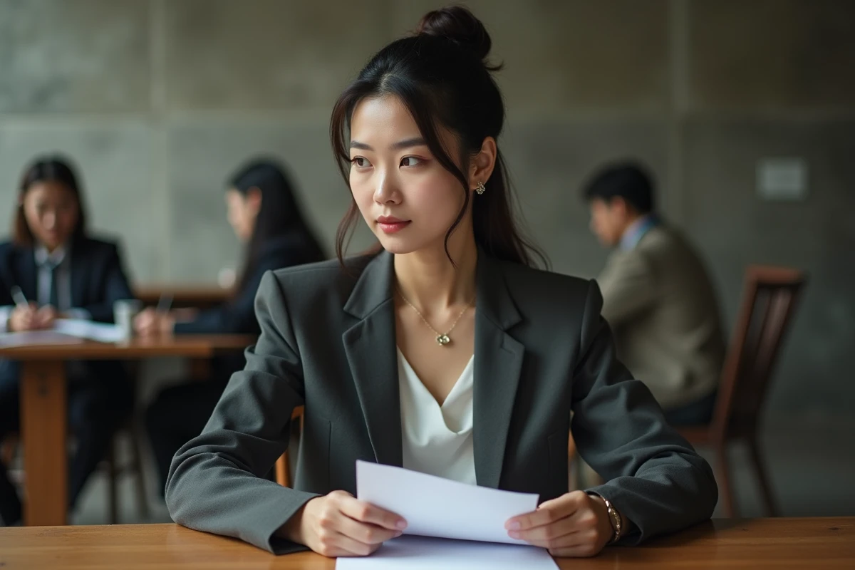 Actrice asiatique en backstage d'un tournage film