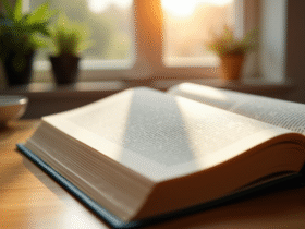 Livre de code civil français ouvert sur un bureau en bois lumineux
