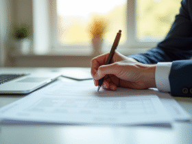 Personne remplissant un formulaire d'inscription électeur au bureau