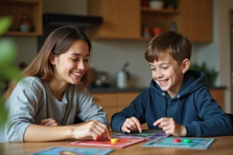 Jeune femme et adolescent jouent à Pokémon avec des jetons Ripraz