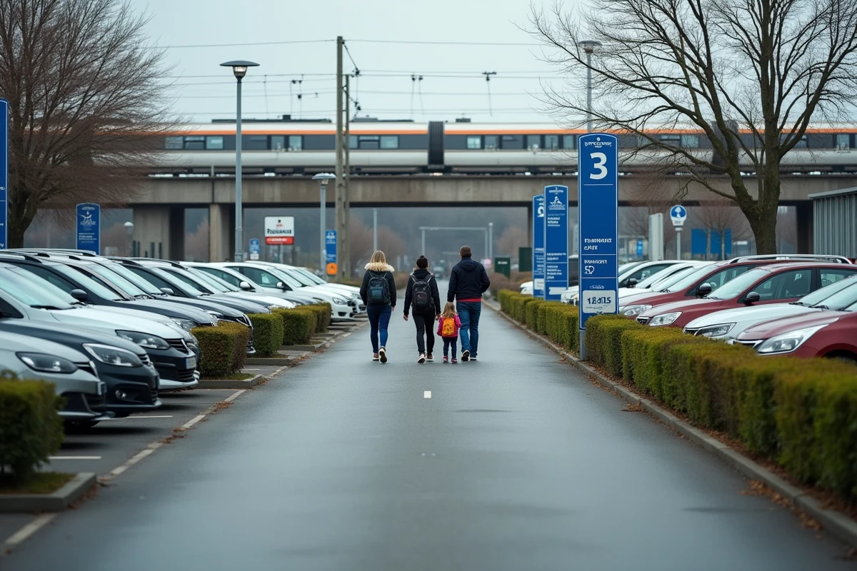 Parking relais en connexion avec une station de tramway à Bordeaux